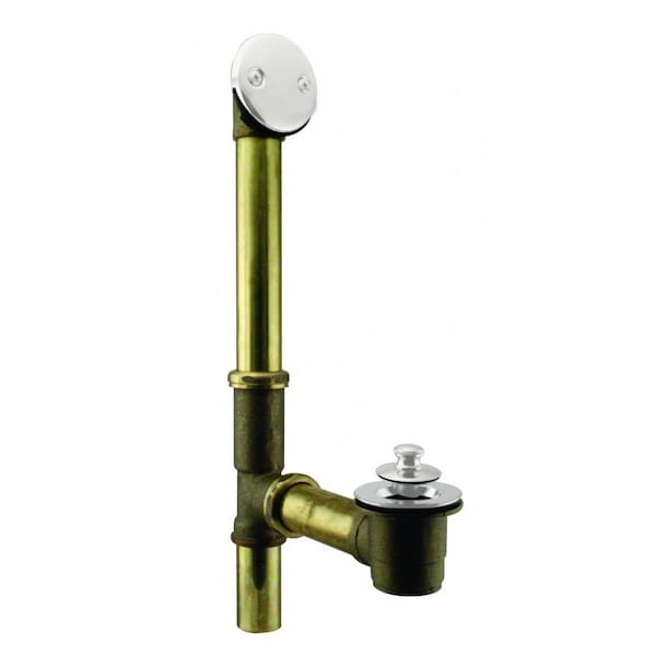 Westbrass Twist & Close Bath Waste, 14" Make-Up, 17 Ga. Tubing in Powder coated White D321-50 (79417-50) - main